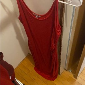 Red mid maxi dress